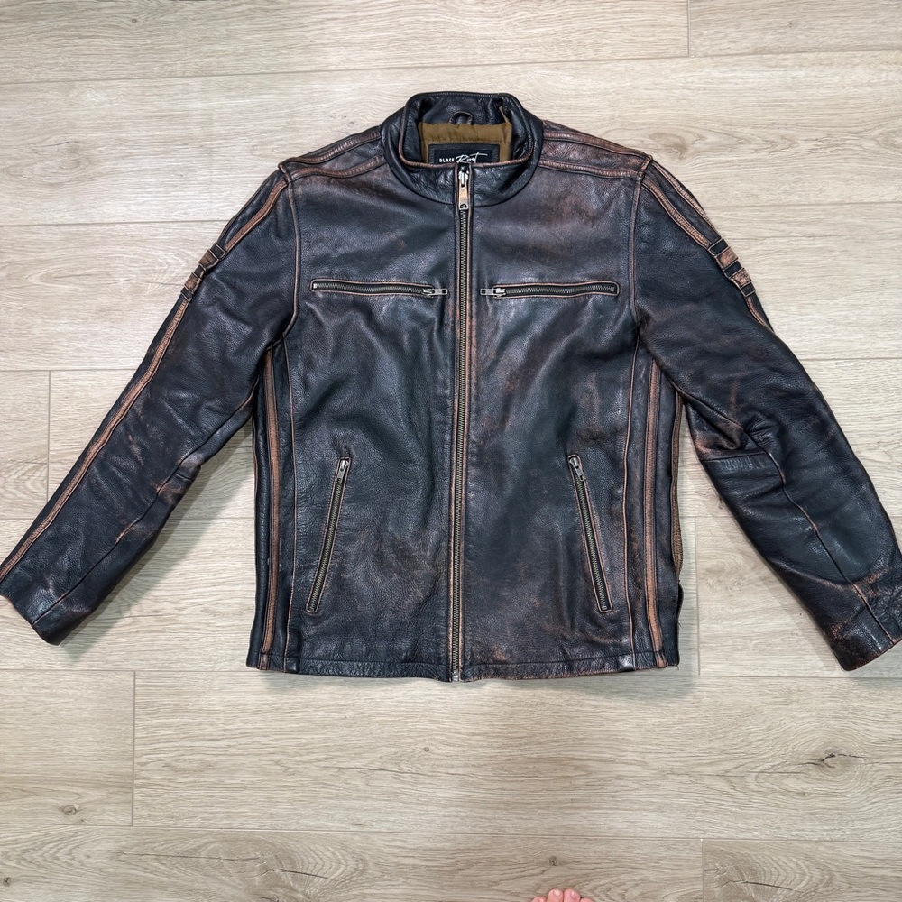 Men's Distressed Brown Leather Jacket (see desc)